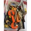 Image 2 : TRAY OF TOOLS INCLUDING HAMMERS, CROW BAR, SAWS ETC