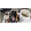 Image 1 : 2 RIDGID SANDERS IN RIDGID WORK BAG, AND BUCKET OF COIL NAILS