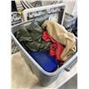 Image 3 : PLASTIC TOTE OF FLOAT TUBE, CHEST WADDERS, FISHING NET, FISHING BOX WITH CONTENTS ETC