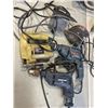 Image 5 : PLASTIC TOTE OF POWER TOOLS INCLUDING CIRCULAR SAWS, DRILLS, JIG SAWS, SANDERS ETC. WORKING