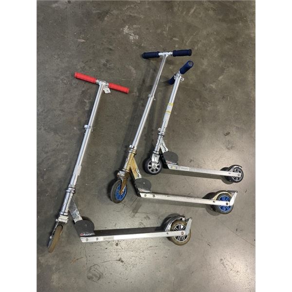 3 KIDS RAZOR SCOOTERS