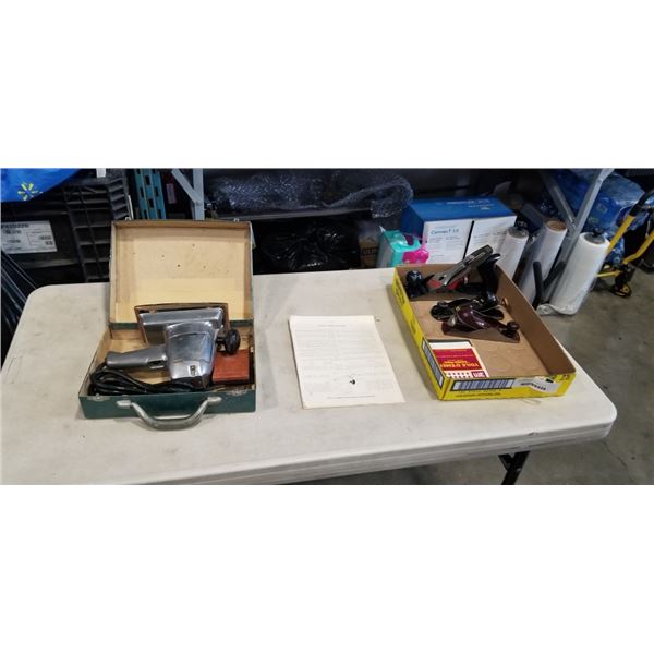 CRAFTSMAN ORBITAL SANDER AND 3 WOODWORKING HAND PLANES