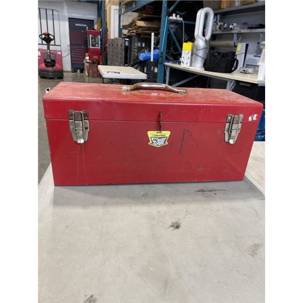 TOOL BOX WITH BRASS FITTINGS AND NAIL GUN