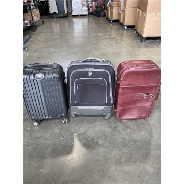 WENGAR FLYN CABIN HARDSIDE LUGGAGE CASE, HEYS LUGGAGE CASE AND MCBRINE SUITCASE