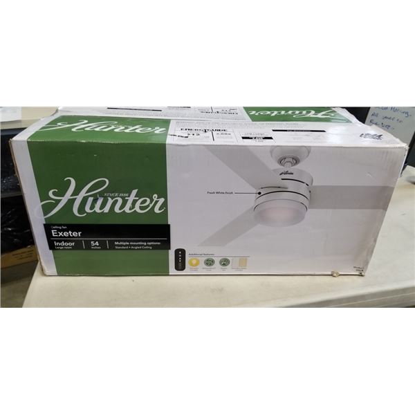 AS NEW HUNTER EXETER 54 INCH CEILING FAN