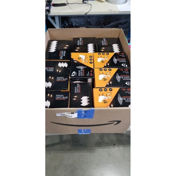 BOX OF EDISON LED LIGHT BULBS. E12 SOCKET. 400 LUMENS