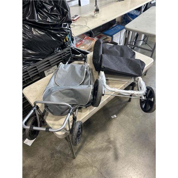 TWO 2 WHEEL SHOPPING DOLLIES