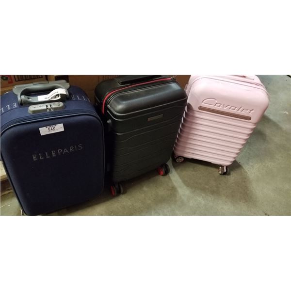 3 LUGGAGE CASES INCLUDING AIR CANADA, CAVOLET, AND ELLEPARIS