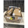 Image 1 : BOX OF AMAZON OVERSTOCK INCLUDING CMYBABEE BLACK TONER CARTRIDGE FOR CANON, DALTACK 3 TIER DESK FILE