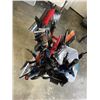 Image 2 : PLASTIC TOTE OF ICE SCRAPPERS AND UMBRELLAS