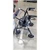 Image 2 : BLACK FOUR WHEEL ROLLATOR WALKER WITH SEAT & HAND BRAKES