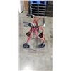Image 2 : RED FOUR WHEEL ROLLATOR WALKER WITH SEAT & HAND BRAKES