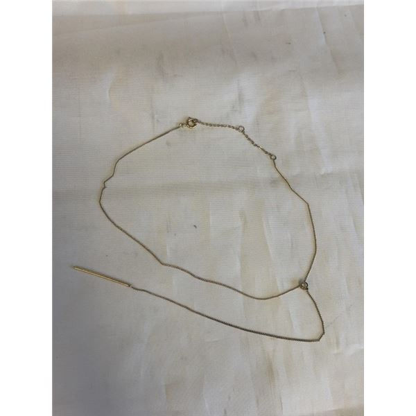 12K GOLD FILLED CZ STONE TASSEL NECKLACE