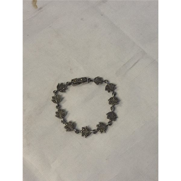 925 STERLING SILVER BRACELET W/ MARCESITE STONES