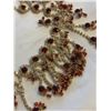 Image 2 : HIGH CARAT GOLD PLATED W/ DARK RED STONES AND BEADS NECKLACE