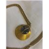 Image 2 : 1970 MECHANICAL SLAVA PENDANT WATCH  - GOLD PLATED, 17 JEWELS MADE IN USSR, CHAIN NEEDS REPAIR