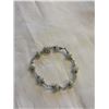 Image 1 : VINTAGE SILVER W/ GREEN JADE BEADS BRACELET HAND CRAFTED