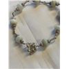 Image 2 : VINTAGE SILVER W/ GREEN JADE BEADS BRACELET HAND CRAFTED