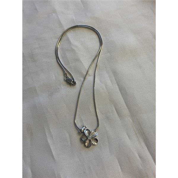 925 STERLING SILVER ITAL SNAKE SKIN CHAIN W/ PENDANT NECKLACE