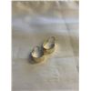 Image 1 : 14K GOLD PLATED HAMMERED DESIGN PAIR HOOP EARRINGS
