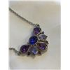 Image 2 : VINTAGE PURPLE GLASS STONES NECKLACE MARKED NRT