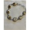 Image 2 : 925 STERLING SILVER W/ RARE SHELL FRAME LINK BRACELET