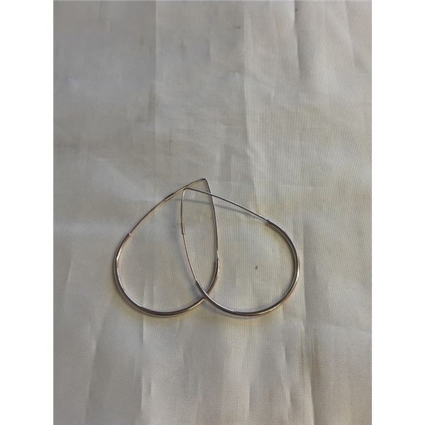 LARGE PAIR OF GOLD PLATED HOOP EARRINGS