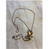 Image 1 : VINTAGE RED GOLD PLATED CHAIN NECKLACE W/ TASSELS