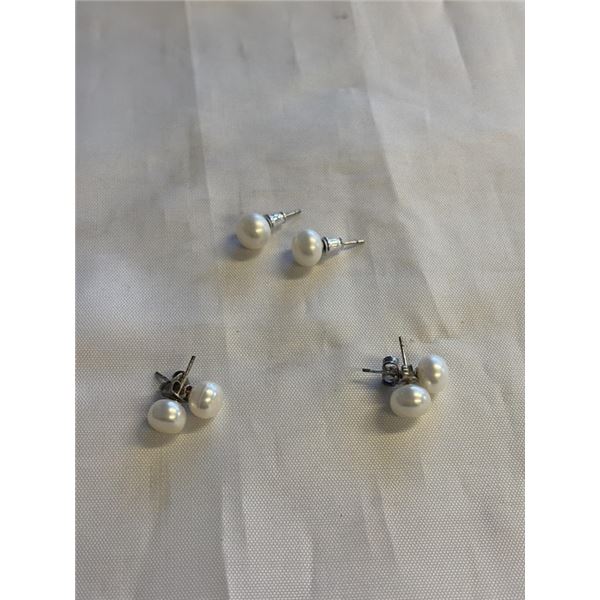 3 PAIRS OF CULTURED PEARL EARRINGS