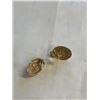 Image 2 : PAIR OF VINTAGE GOLD PLATED W/ PEARLS CLIP ON EARRINGS MARKED DENNALL STENERT
