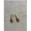 Image 1 : PAIR OF 18K GOLD PLATED AND RHINESTONE DANGLING OWLS EARRINGS