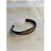 Image 1 : BLACK METAL W/ GOLD DECOR OPEN CUFF BANGLE