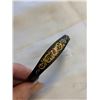 Image 2 : BLACK METAL W/ GOLD DECOR OPEN CUFF BANGLE