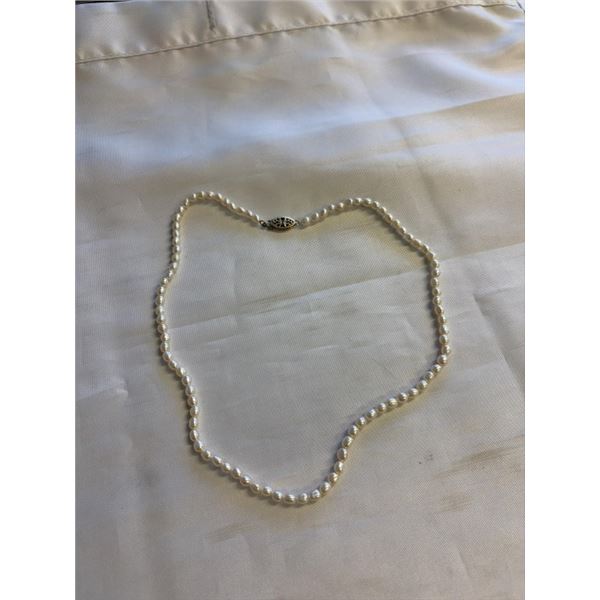 GENUINE PEARLS CHOKER NECKLACE W/ ORIGINAL 14/20 GOLD FILLED FILLIGREE CLASP