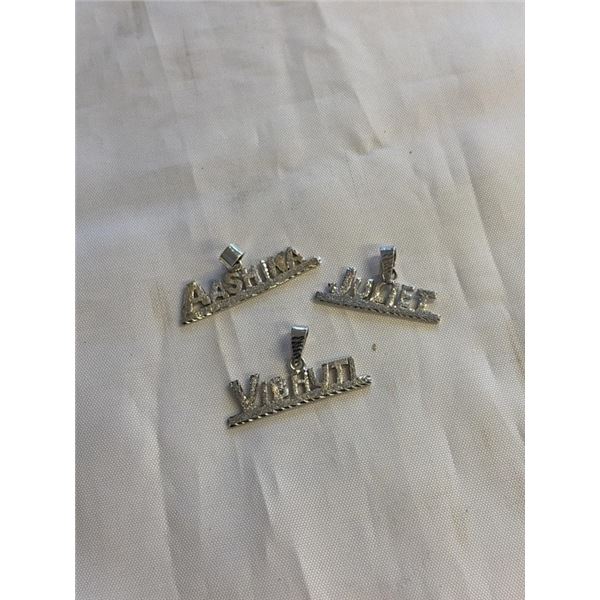 3 STERLING SILVER PENDANTS