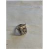 Image 1 : VINTAGE BLACK ENAMEL SILVER RING