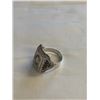Image 2 : VINTAGE BLACK ENAMEL SILVER RING