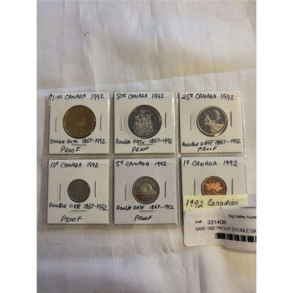 RARE 1992 PROOF DOUBLE DATED COIN SET, 1967-1992