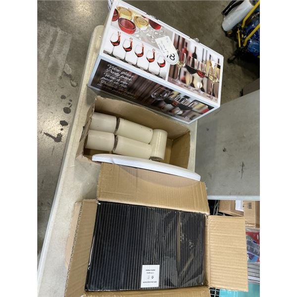 3 BOXES OF 3000 PAPER STRAWS, KODA LIGHT, LED CANDLES AND 15:WINE GLASSES