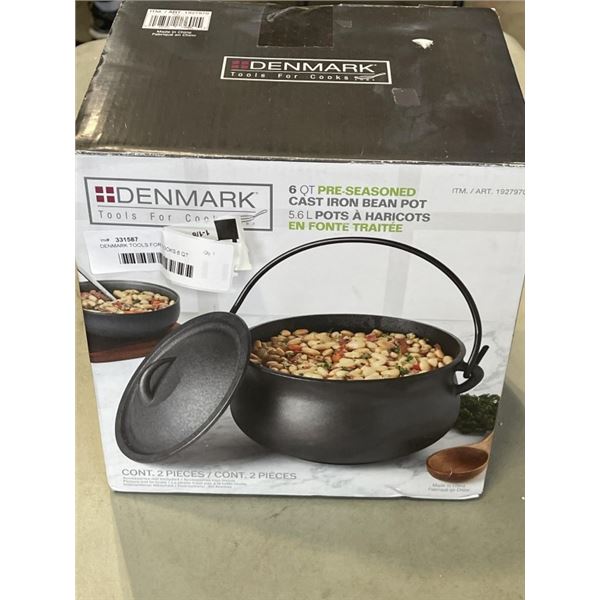 DENMARK TOOLS FOR COOKS 6 QT PRE-SEASONED CAST IRON BEAN POT