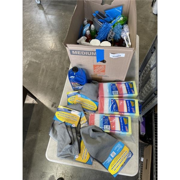 HUGE BOX OF ASSORTED NEW ITEMS, HOUSEHOLD, CLEANING SUPPLY ETC