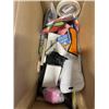 Image 2 : BOX OF HOUSEHOLD ITEMS INCLUDING AKU ACUPRESSURE MAT, CELEBRATE IT BOW MAKER, MINK OIL LEATHER CONDI