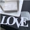 Image 3 : NINE NEW SETS OF WHITE LOVE  CLEAR BOXES FOUR BOXES PER PACK WITH LETTERS RETAIL $180