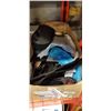 Image 1 : BOX OF MASSAGERS, BACK SUPPORT BELTS AND MORE