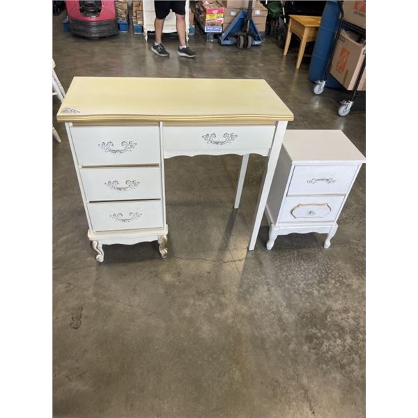 FRENCH PROVINCIAL DESK AND NIGHT STAND