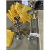 Image 2 : 2 SILVER PLATED CANDLESTICK HOLDERS AND APPROX 25 ANIMAL WALL DECORATIONS