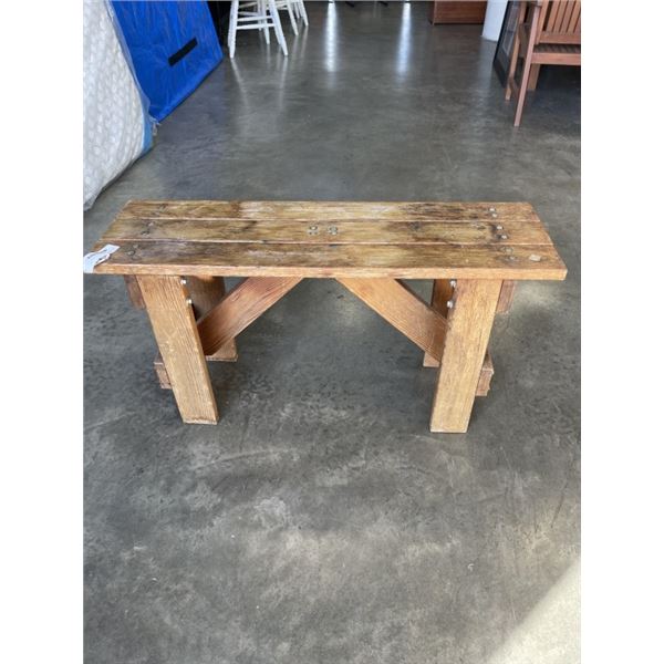 HANDMADE RUSTIC WOODEN BACKLESS BENCH