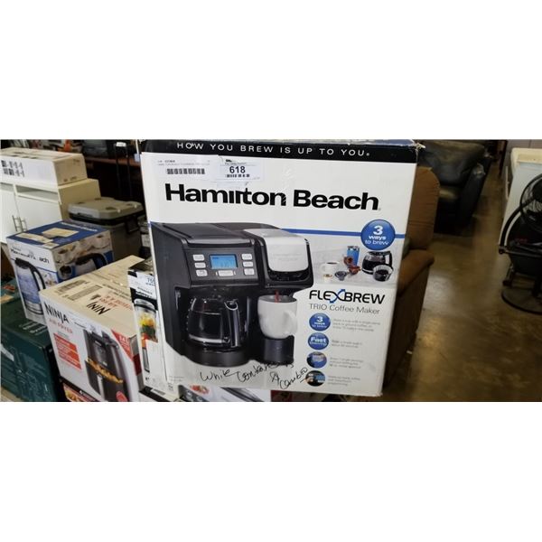 HAMILTON BEACH FLEXBREW TRIO 12 CUP COFFEE MAKER - TESTED WORKING, RETAIL $119