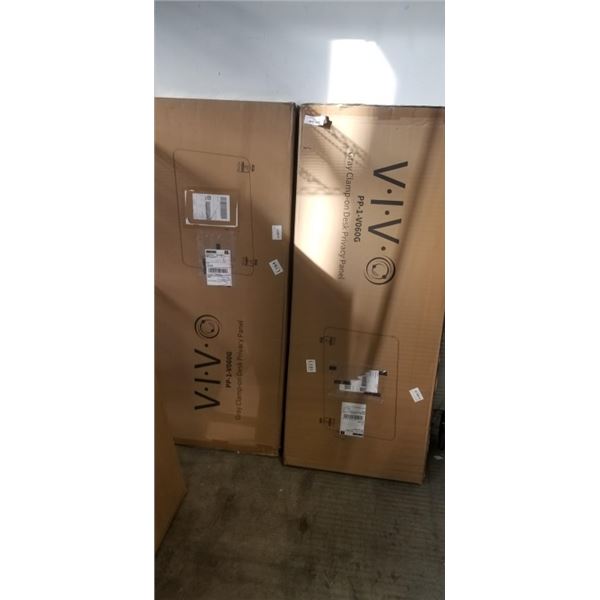 2 VIVO GRAY CLAMP-ON DESK PRIVACY PANELS