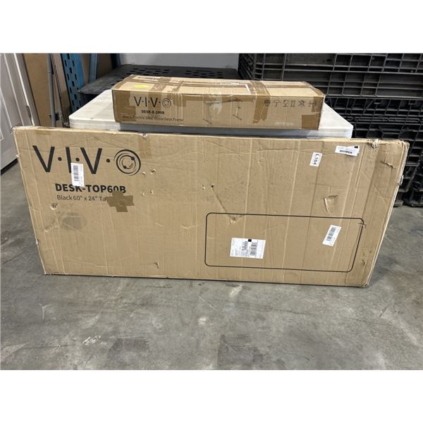 VIVO BLACK 60" X 24" TABLE TOP AND VIVO BLACK ELECTRIC DUAL MOTOR DESK FRAME